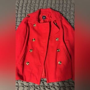 GAP Women's Bold Red Peacoat